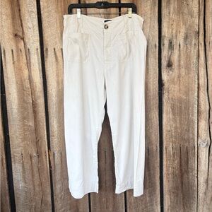Anthropologie Maeve The Colette Pants 33 Cream High Rise Wide Crop